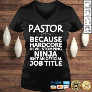 VLadies Pastor because devil stomping ninja isnt job title shirt