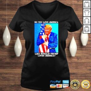 VLadies Patriotic Trump Hugging Flag Pro Trump Republican TShirt