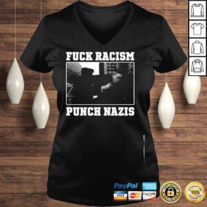 VLadies Pedro L Gonzalez Fuck Racism Punch Nazis Tee Shirt