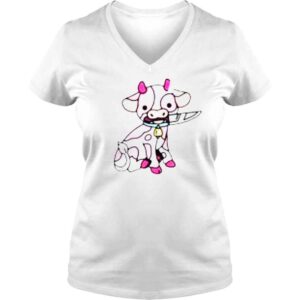 VLadies Pink Cow Knife shirt