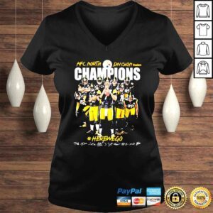 VLadies Pittsburgh Steelers Afc North Division Champions Here We Go Signature shirt