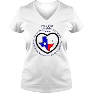 VLadies Prayers For Texas Robb Elementary Uvalde Texan Flag Map TShirt