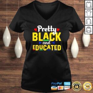 VLadies Pretty Black And Educated Juneteenth Black Freedom Pride Shirt