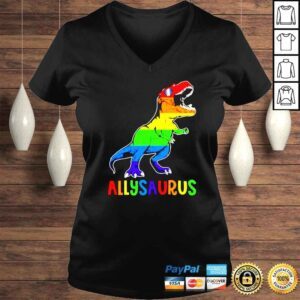 VLadies Pride LGBT Dinosaur T rex allysaurus shirt