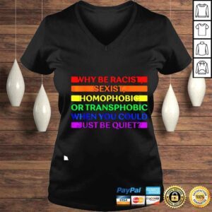 VLadies Pride Month Be Quiet LGBT Rainbow Flag Proud shirt