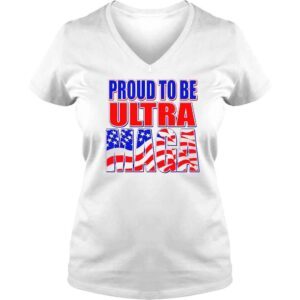 VLadies Proud To Be a Trump Supporter USA Flag TShirt