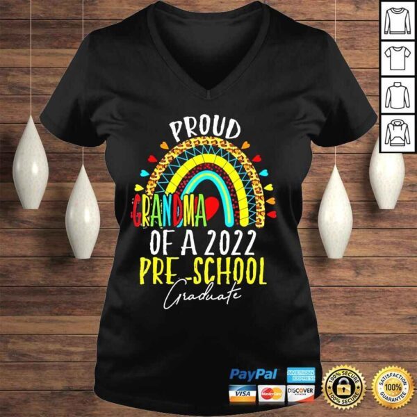 Proud grandma of a class of 2022 preschool graduate shirt - Image 2