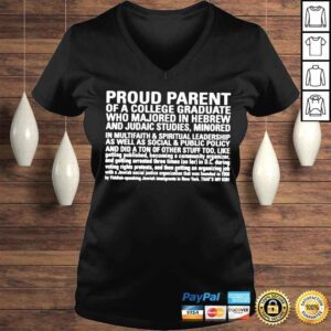 VLadies Proud parent of a college graduate shirt