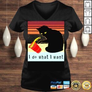 VLadies PuppersTV Do What I Want Black Cat Shirt