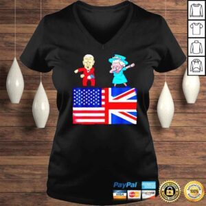 VLadies Queen II Dabbing Elizabeth British Flag And Joe Biden Flossing TShirt