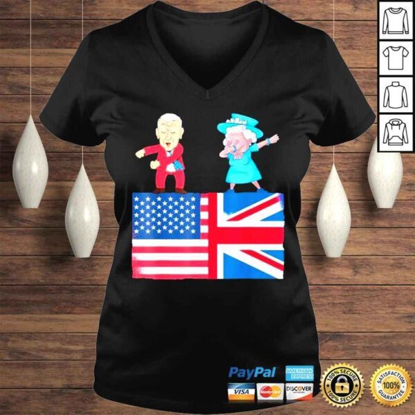 Queen II Dabbing Elizabeth British Flag & Joe Biden Flossing Shirt - Image 2