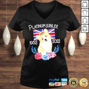 VLadies Queen elizabeths platinum jubilee party outfit 19522022 union Jack flag corgI shirt 1