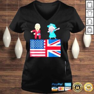 VLadies Queen iI dabbing elizabeth british flag and Joe Biden flossing shirt