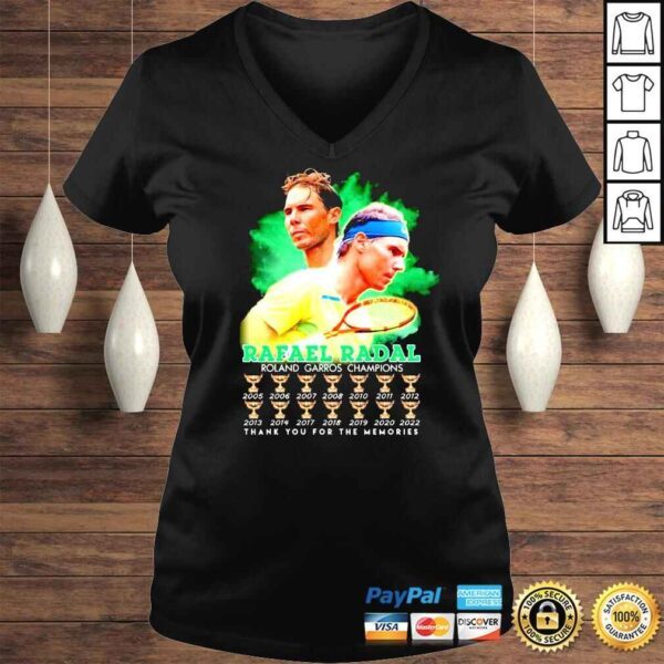 Rafael Nadal Roland Garros Champions thank you for the memories shirt - Image 2