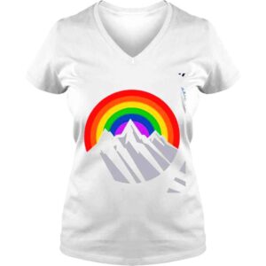 VLadies Rainbow LGBT Pride mountain Columbia logo shirt