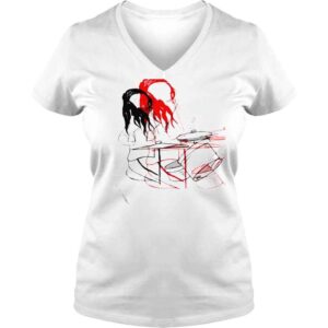 VLadies Red black art meg the white stripes shirt