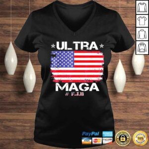 VLadies Retro American flag antI Joe Biden ultra maga patriotic usa shirt