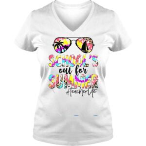 VLadies Retro Last Day Of School Schools Out For Summer Teacher Life Shirt