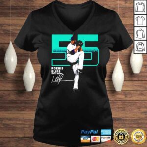 VLadies Roenis Elias Seattle Mariners Outline Signatures TShirt