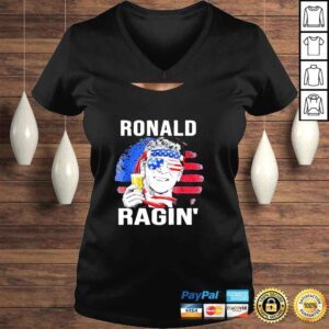 VLadies Ronald Ragin Reagan Funny 4th Of July Drinking Team TShirt