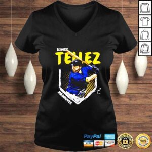 VLadies Rowdy Tellez Milwaukee Brewers Base signature shirt