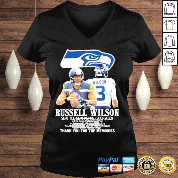 Russell wilson Seattle Seahawks 2012 2022 thank you for the memories shirt - Image 2