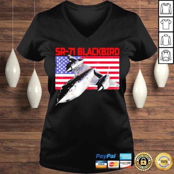 SR71 Blackbird In Action and Patriotic American Flag Shirt - Image 2