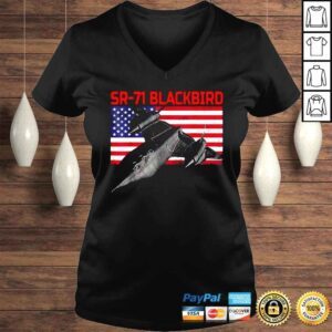 VLadies SR71 Blackbird In Action and Patriotic American Flag TShirt