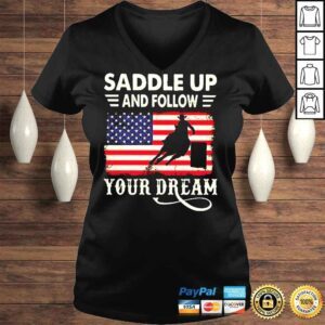 VLadies Saddle Up And Follow Us Flag Your Dream Shirt Long Sleeve