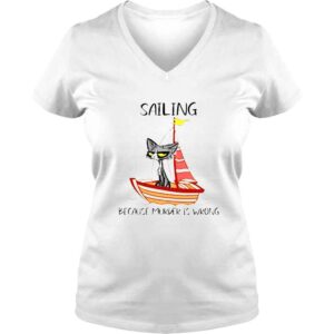 VLadies Sailing because murder is wrong shirt