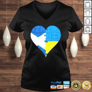 VLadies Scottish Ukrainian Flag United Heart Jigsaw Puzzle Scotland Ukrain Shirt