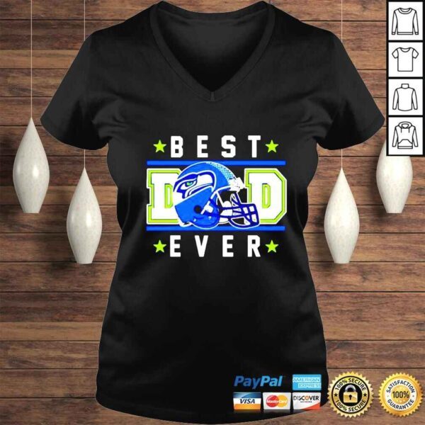 Seattle Seahawks Best Dad Ever Happy Fathers Day Stars shirt - Image 2