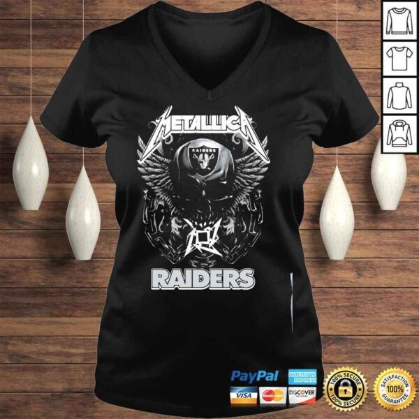 Skull Metallica Oakland Raiders Shirt - Image 2