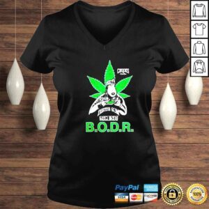 VLadies Snoop Dogg Bodr and Crooks Green Weed shirt