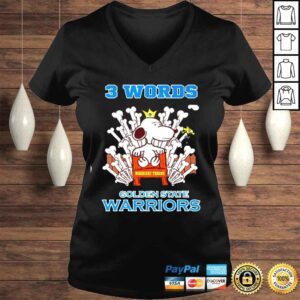 VLadies Snoopy and Woodstock Warriors Throne 3 Words Golden State Warriors Shirt