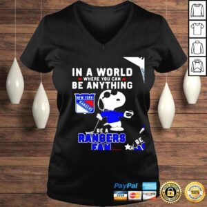 VLadies Snoopy in a world where you can be anything be a New York Rangers fan 2022 shirt