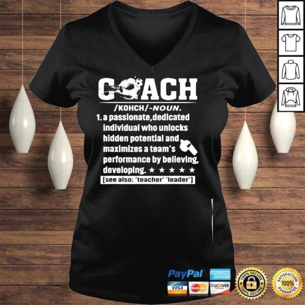 Soccer coach definition soccer player sports futbol shirt - Image 2