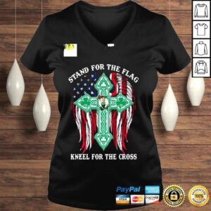 VLadies Stand For The Flag Kneel For The Cross Shirt