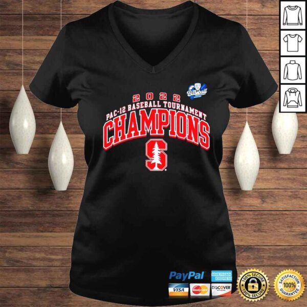 Stanford Cardinal 2022 PAC12 Baseball Conference Tournament Champions Tshirt - Image 2