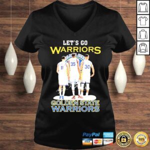 VLadies Stephen Curry Klay Thompson And Kevin Durant Lets Go Warriors NBA Finals Shirt