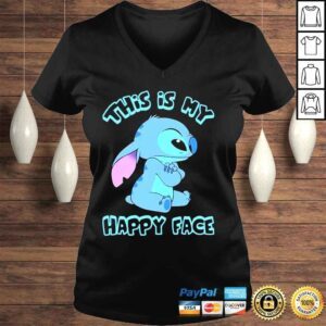 VLadies Stitch this is my happy face shirt