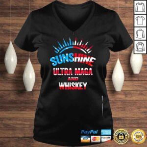 VLadies Sunshine ultra maga whiskey lover us flag shirt