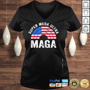 VLadies Super mega ultra maga us flag American ultra maga shirt