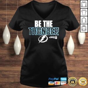 VLadies Tampa bay lightning fanatics blue 2022 stanley cup playoffs slogan shirt