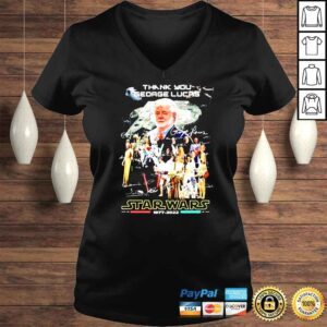 VLadies Thank you George Lucas Star Wars 1977 2022 signatures shirt