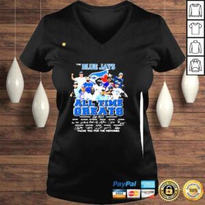 VLadies The Blue Jays All time Greats est 1977 thank You for the memories signatures shirt