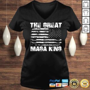 VLadies The Great Maga King Trump american flag shirt