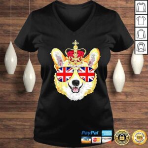 VLadies The Queens Platinum Jubilee 2022 Royal Corgi UK Sunglasses Shirt