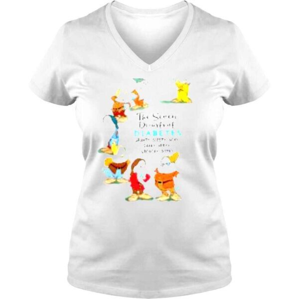 The Seven Dwarfs Of Diabetes Grumpy Sleepy Achy Shaky Nervy Grouchy Dopey shirt - Image 2