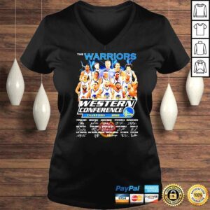 VLadies The Warriors Western Conference Champions 2022 signatures shirt